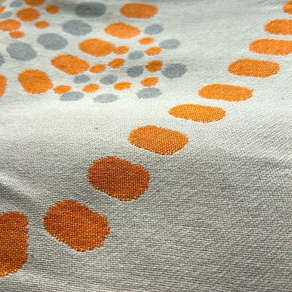 MOD Mandala Organic Blanket Loom Weave Tangerine Gray FLiPSiDE 2 Side 50x60 - Picture 11 of 14